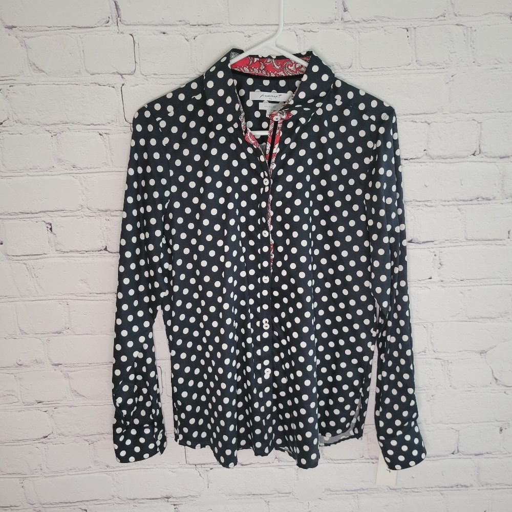 Foxcroft NYC Wrinkle Free Polka Dot Shirt